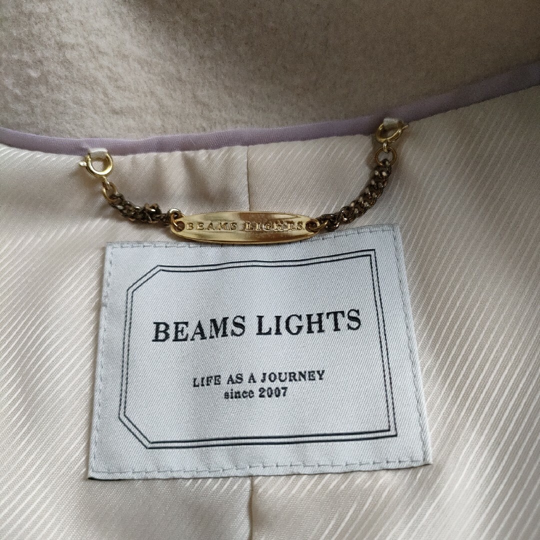 BEAMS(ビームス)の☆特価☆BEAMSLIGHTノーカラーコートピンクベージュ レディースのジャケット/アウター(ノーカラージャケット)の商品写真