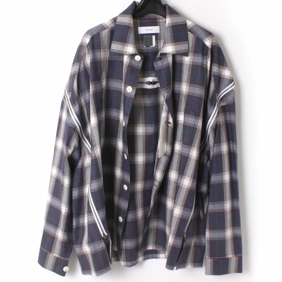 23ss FACETASM ZIPPED CHECK SHIRT ジッパーシャツ