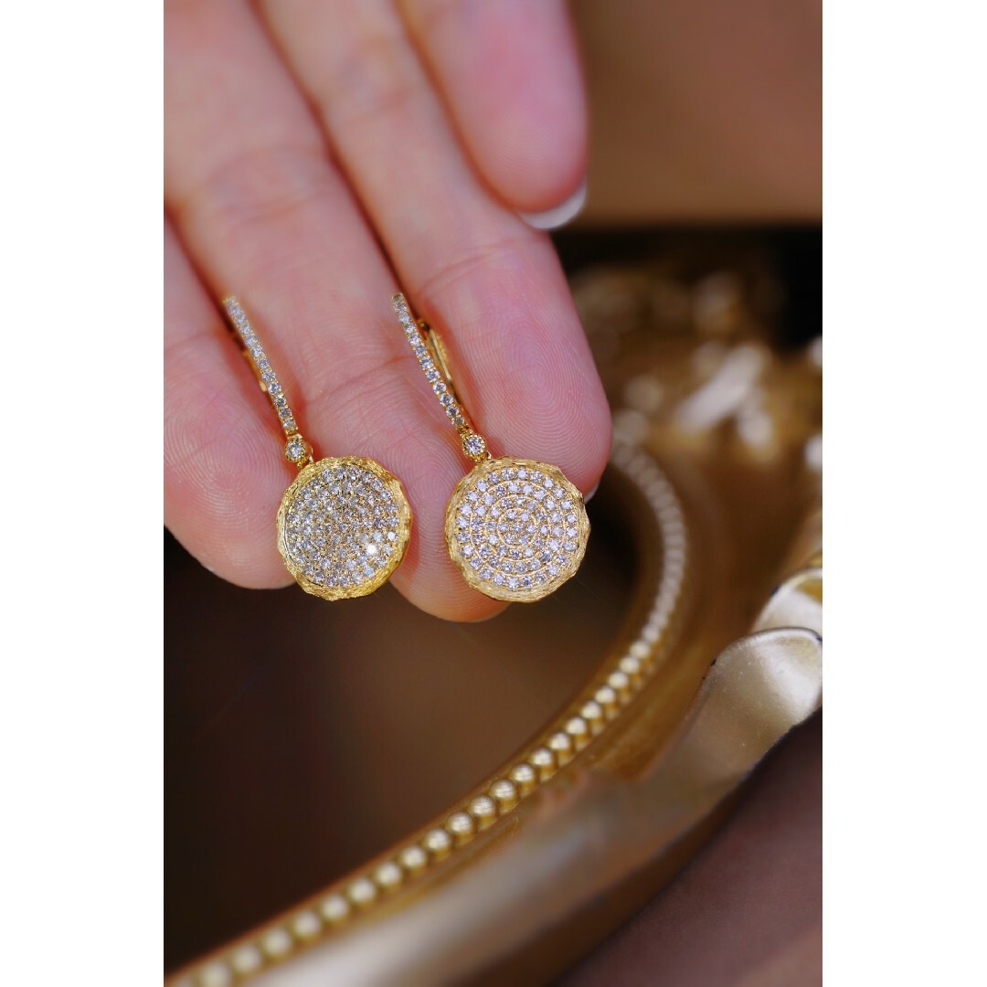 天然ダイヤモンドピアス1ct k18 4