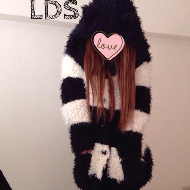 LDS(エルディーエス)のLDS♡モコモコ♡ジャケット♡ボーダー レディースのジャケット/アウター(毛皮/ファーコート)の商品写真