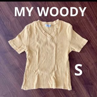 MY WOODY 半袖 無地 イエロー カットソー Tシャツ Sサイズ(Tシャツ(半袖/袖なし))