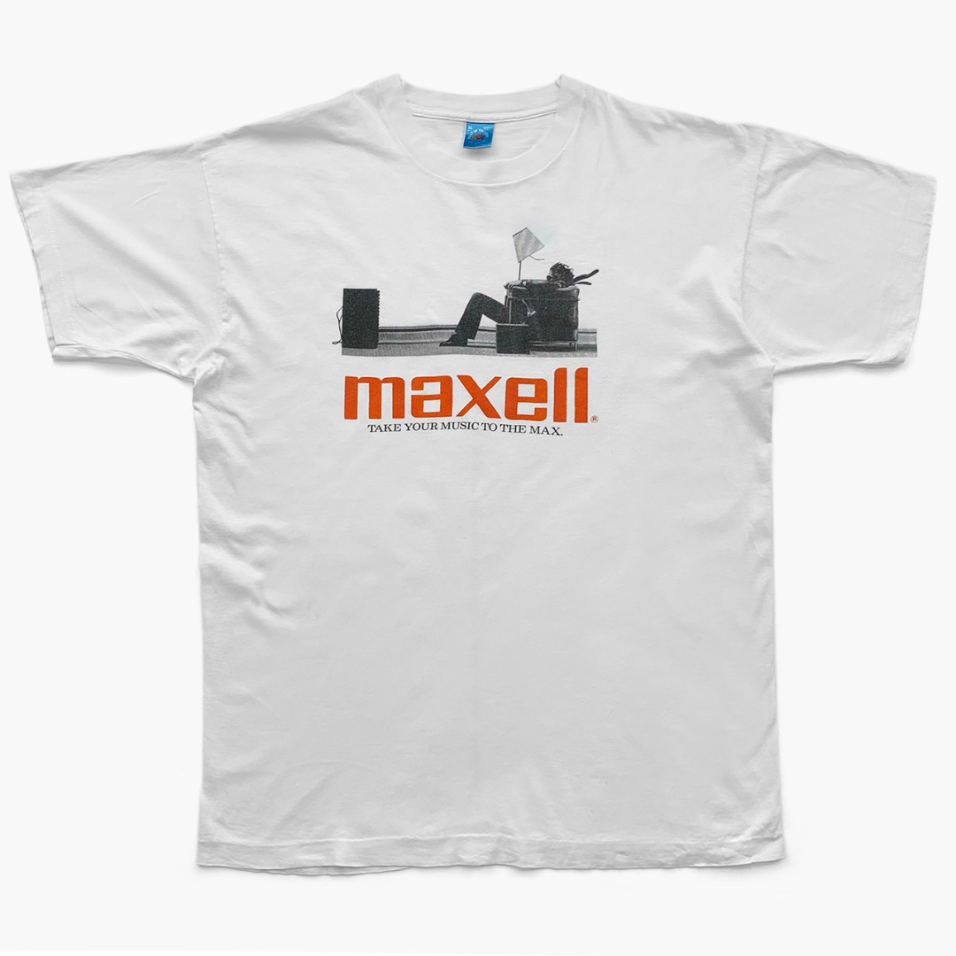 80-90'S maxell マクセル シルグルステッチ グラフィックTee