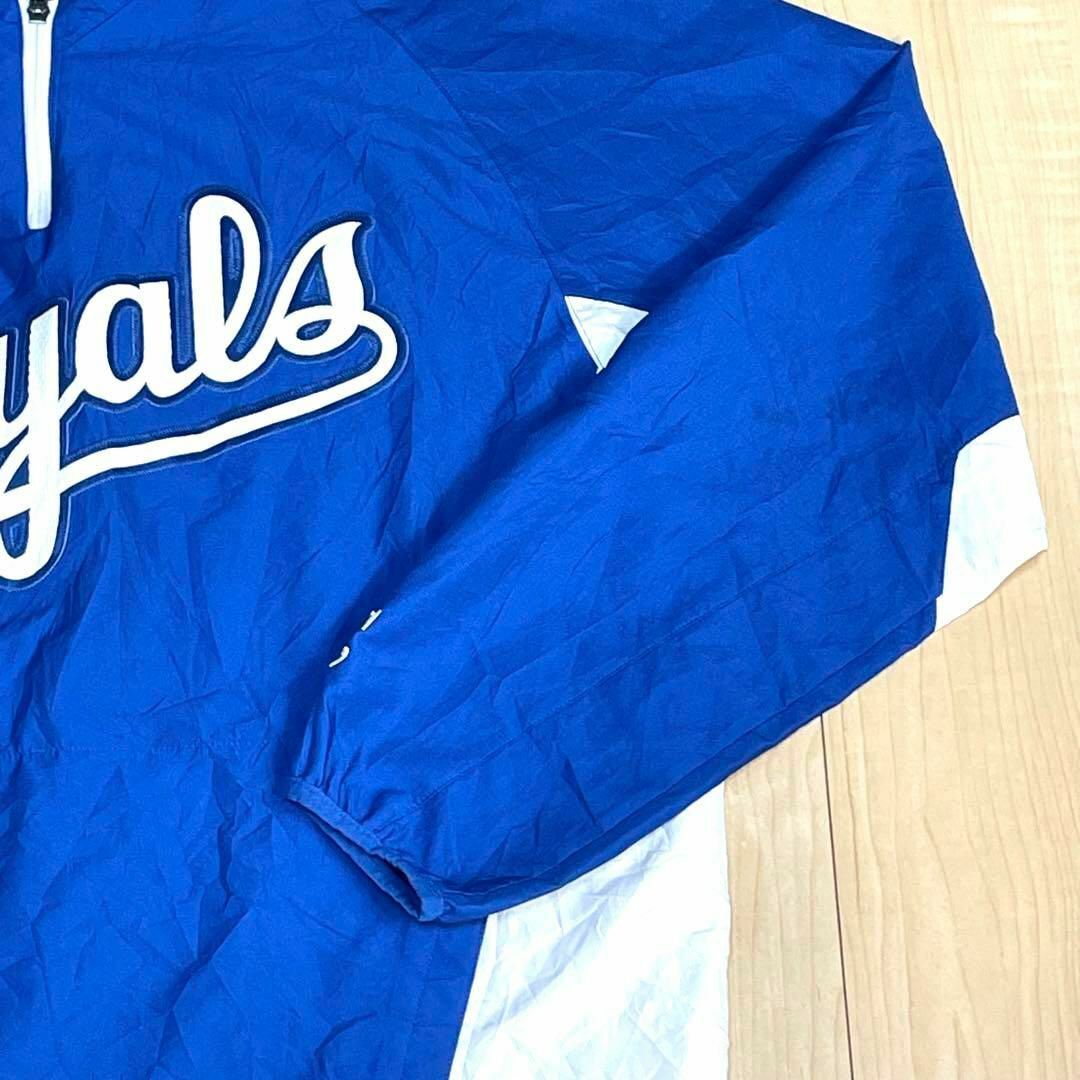 MLB　カンザスシティ・ロイヤルズ　ナイロンプルオーバー　ハーフジップ　ブルー