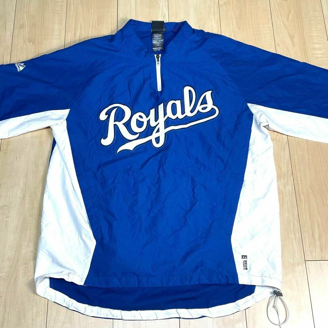 MLB カンザスシティ ロイヤルズロゴ ナイロン系 プルオーバージャケット