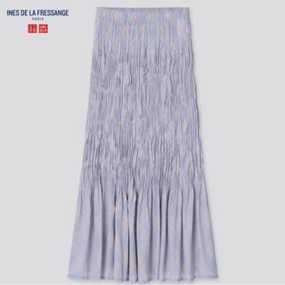 ユニクロ(UNIQLO)の新品 M イネス ツイストプリーツ スカート（ライトパープル）(ロングスカート)