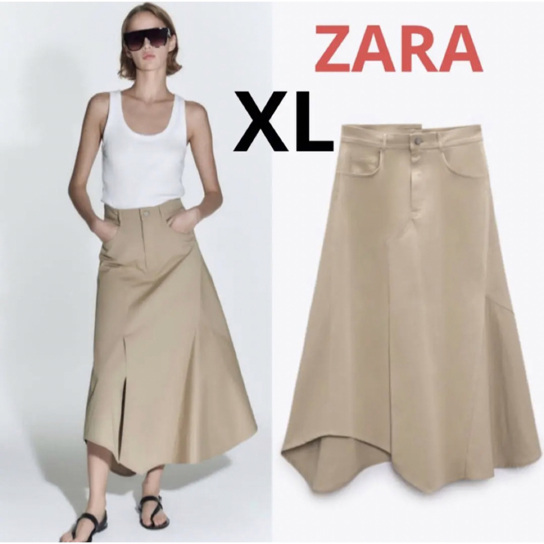 ZARA - (新品) ZARA アシンメトリー ギャバジンスカート size Xlの通販 by ゴック｜ザラならラクマ