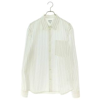 美品 ボッテガヴェネタ BOTTEGA VENETA UNIFORM シャツ ロングスリーブ コットン 無地 トップス メンズ 38(M相当) ホワイト