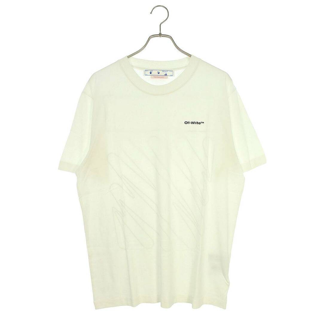 オフホワイト  23SS  OMAA027C99JER バックウェーブロゴTシャツ メンズ LTシャツ/カットソー(半袖/袖なし)