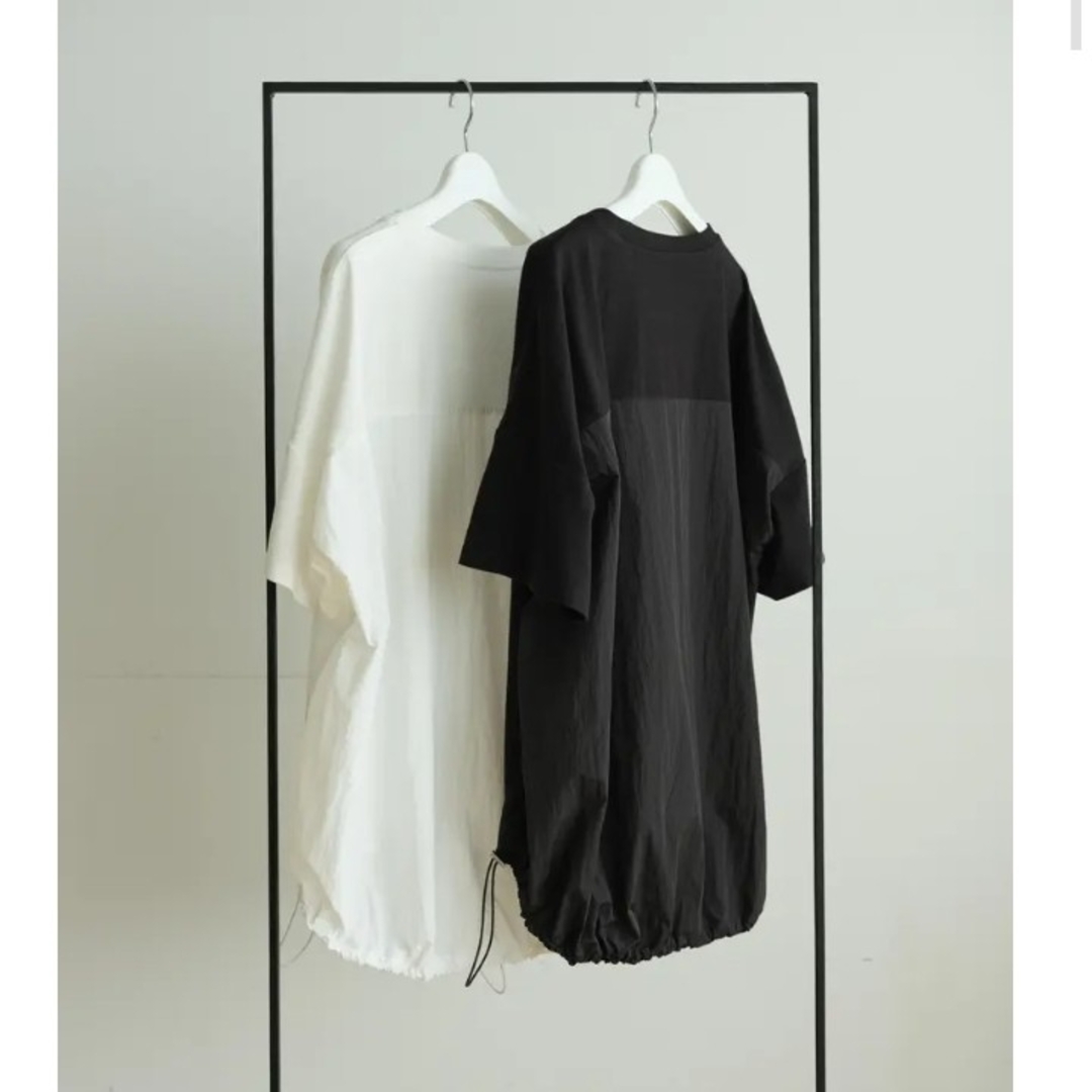 FASHIRU back switching drawst pullover 白 レディースのトップス(Tシャツ(半袖/袖なし))の商品写真