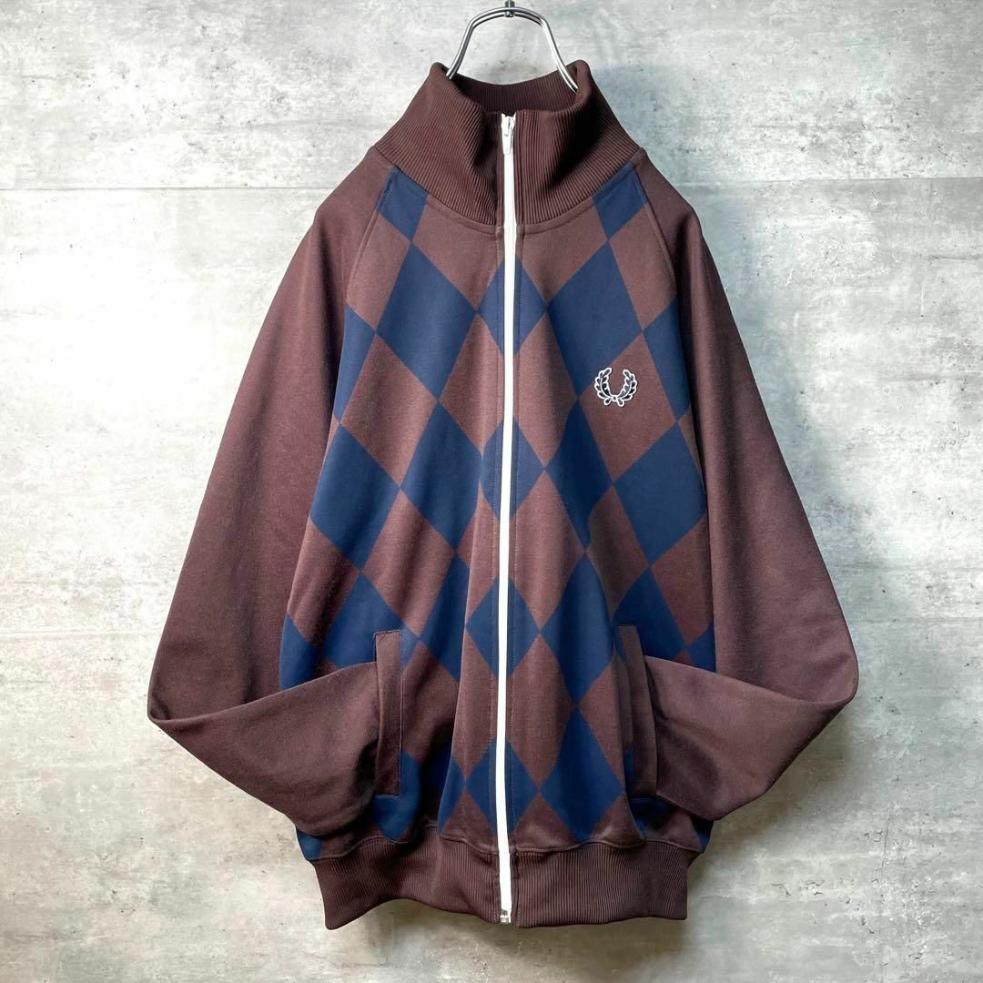 美品 激レア フレッドペリー トラックジャケット アーガイル柄 ブラウン
