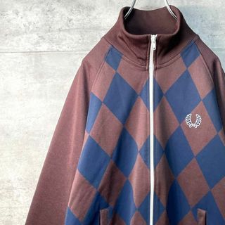 フレッドペリー(FRED PERRY)の美品 激レア　フレッドペリー　トラックジャケット　アーガイル柄　ブラウン(ジャージ)