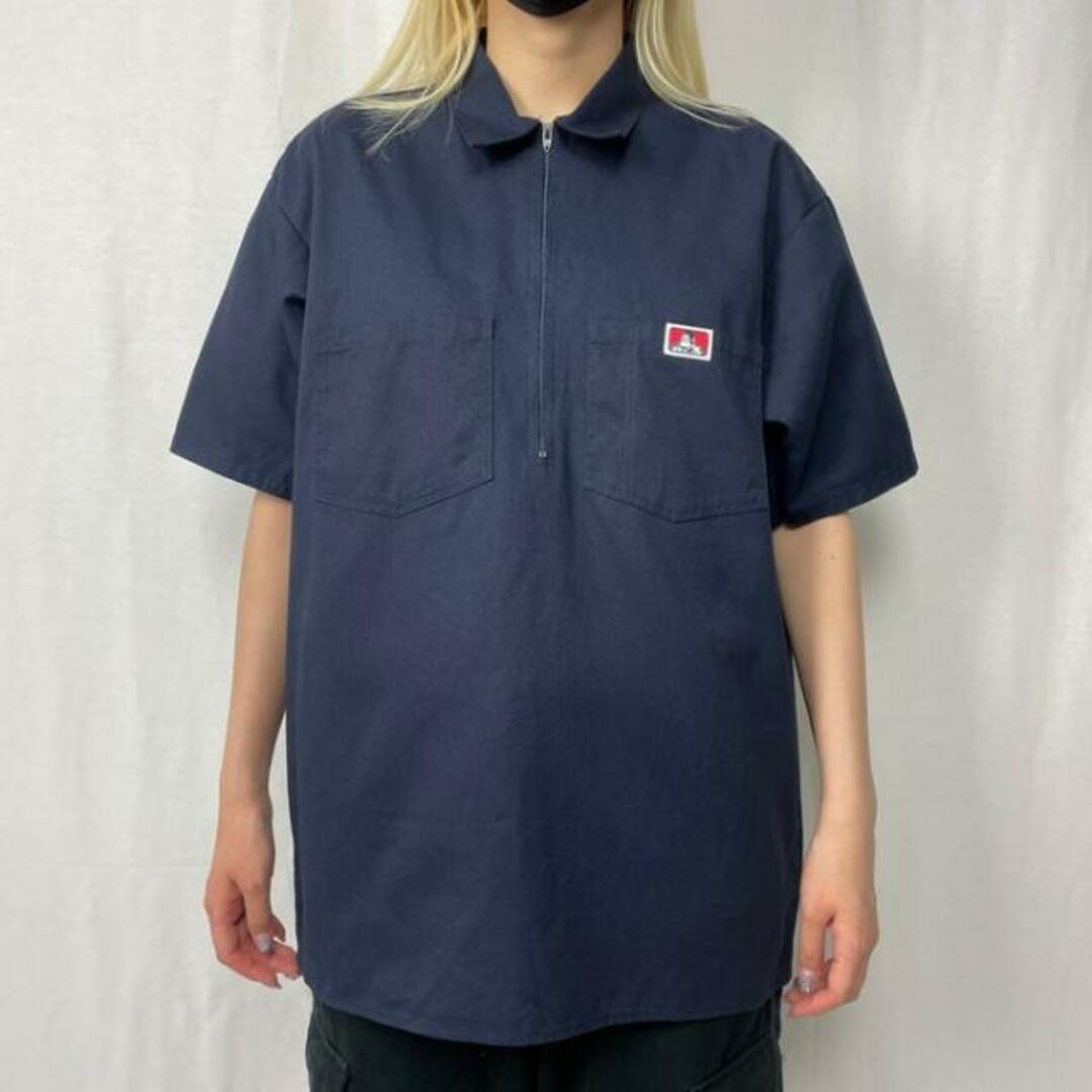 90s USA製 Vintage BEN DAVIS プルオーバーシャツ 黒