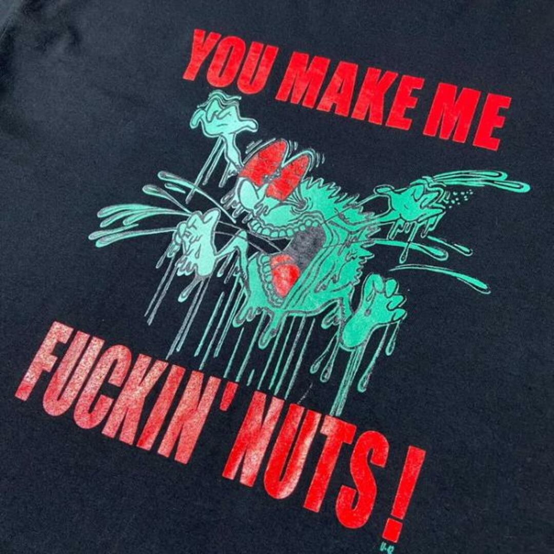 YOU MAKE ME FUCKIN' NUTS メッセージ プリント Tシャツ メンズL