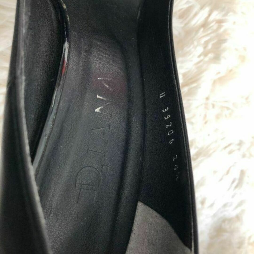 DIANA(ダイアナ)のDIANAダイアナ　オープントゥヒールパンプス　ブラック黒24.5cm レディースの靴/シューズ(ハイヒール/パンプス)の商品写真