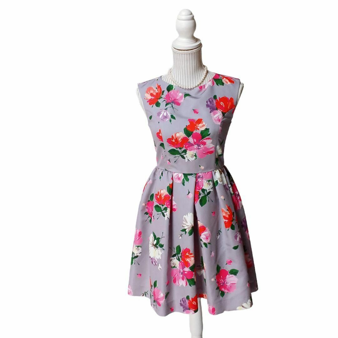 【美品✴️】Chesty華やかチェスティノースリーブ花柄ワンピース膝丈S