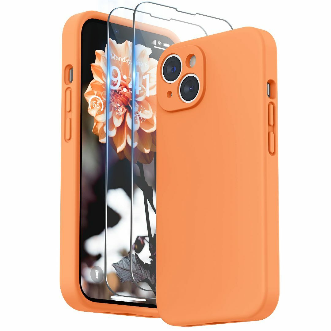 【色: マリーゴールドオレンジ】SURPHY iPhone14用ケース シリコン
