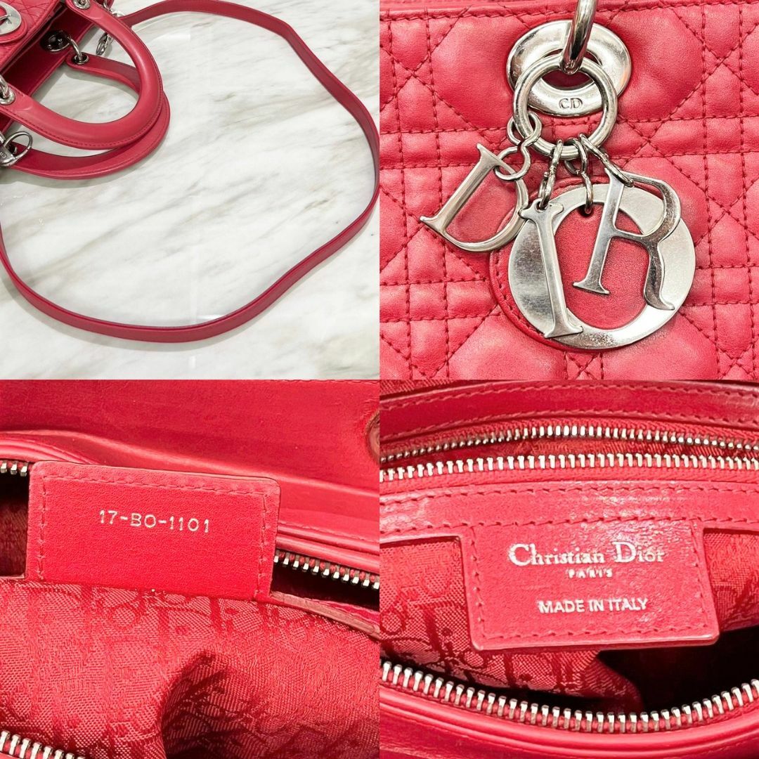 Christian Dior - 美品☆ レディディオール ラージ ラムスキン Christian Dior - 美品☆ レディディオール ラージ ラムスキン