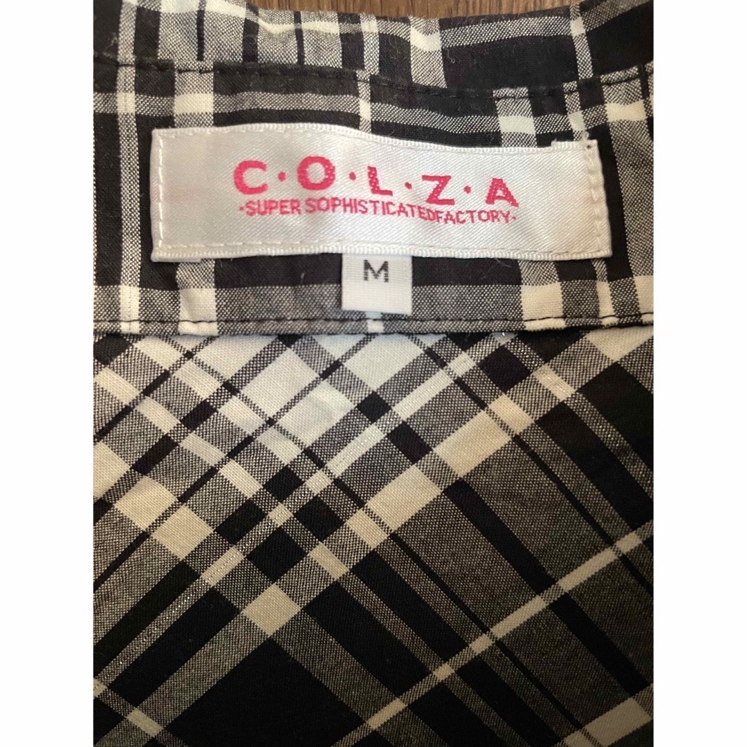 COLZA(コルザ)のモノトーン　フリル チェックシャツ レディースのトップス(シャツ/ブラウス(長袖/七分))の商品写真