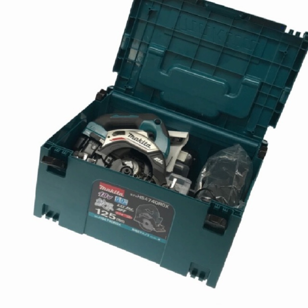 ☆未使用品☆makita マキタ 18V 125mm 充電式マルノコ HS474DRGX バッテリー2個(18V 6.0Ah) 充電器 ケース付き 丸ノコ 丸のこ 74298