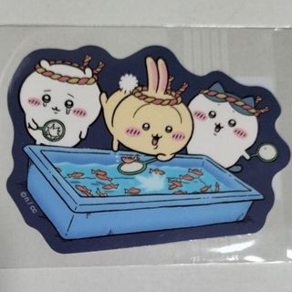 ちいかわ縁日 ちいかわお台場商店 スマホに貼れるサイズのステッカー　金魚すくい(キャラクターグッズ)