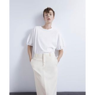 ザラ(ZARA)のZARA/新品☺︎ パフスリーブTシャツ #L(Tシャツ(半袖/袖なし))