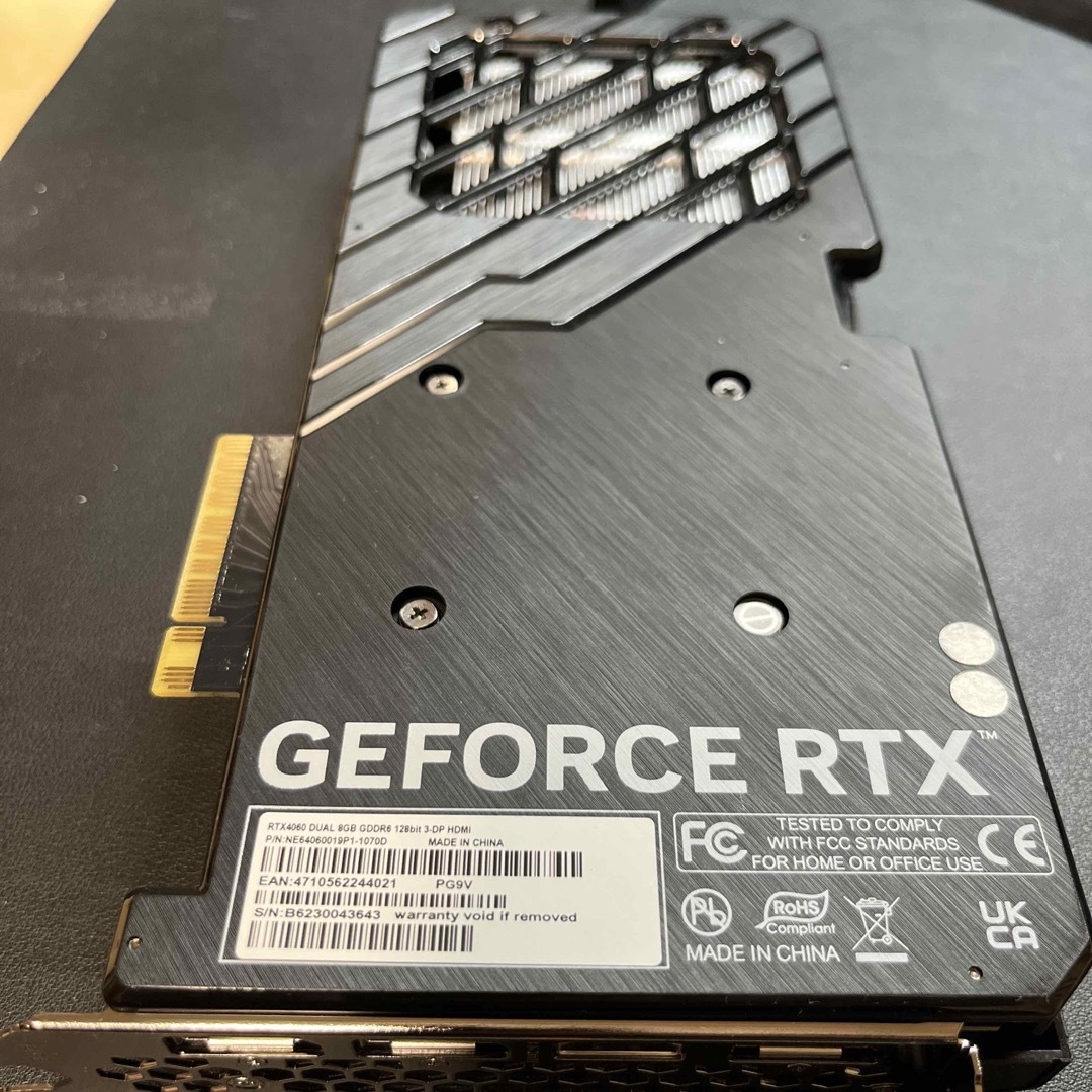 NVIDIA(エヌビディア)の【美品】Palit GeForce RTX 4060 Dual 8G スマホ/家電/カメラのPC/タブレット(PCパーツ)の商品写真