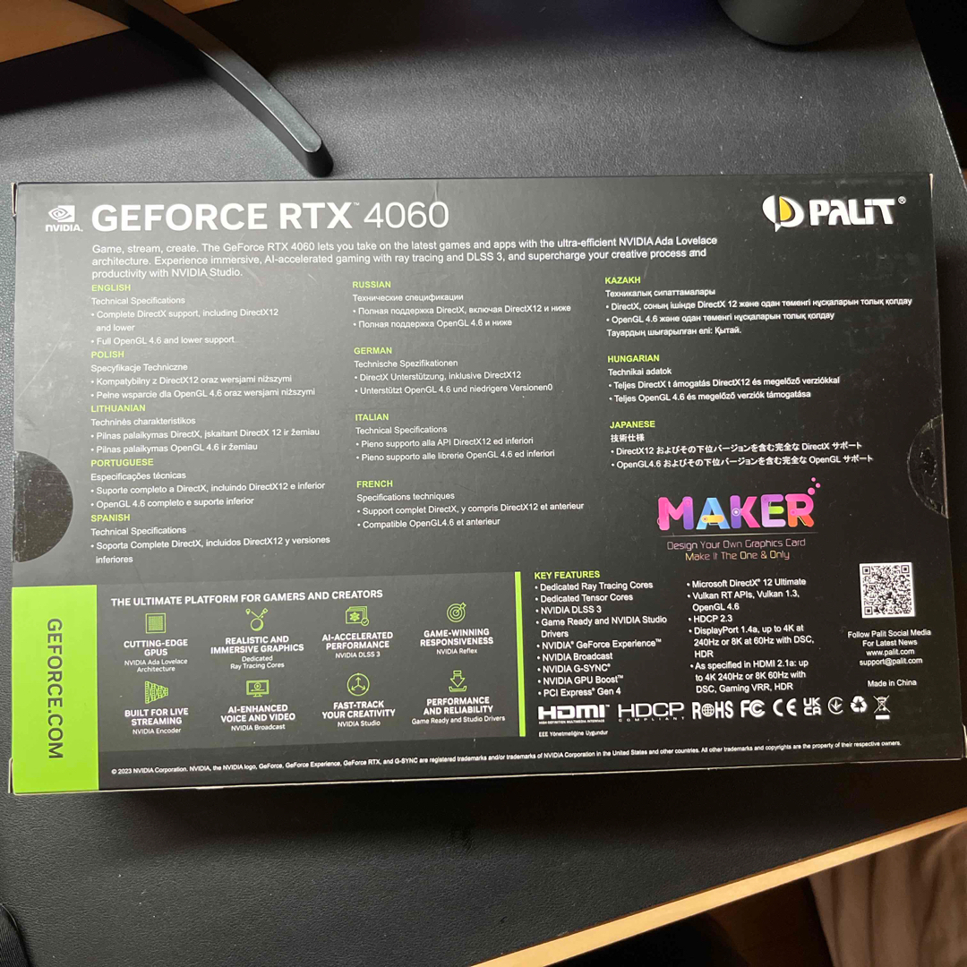 NVIDIA(エヌビディア)の【美品】Palit GeForce RTX 4060 Dual 8G スマホ/家電/カメラのPC/タブレット(PCパーツ)の商品写真