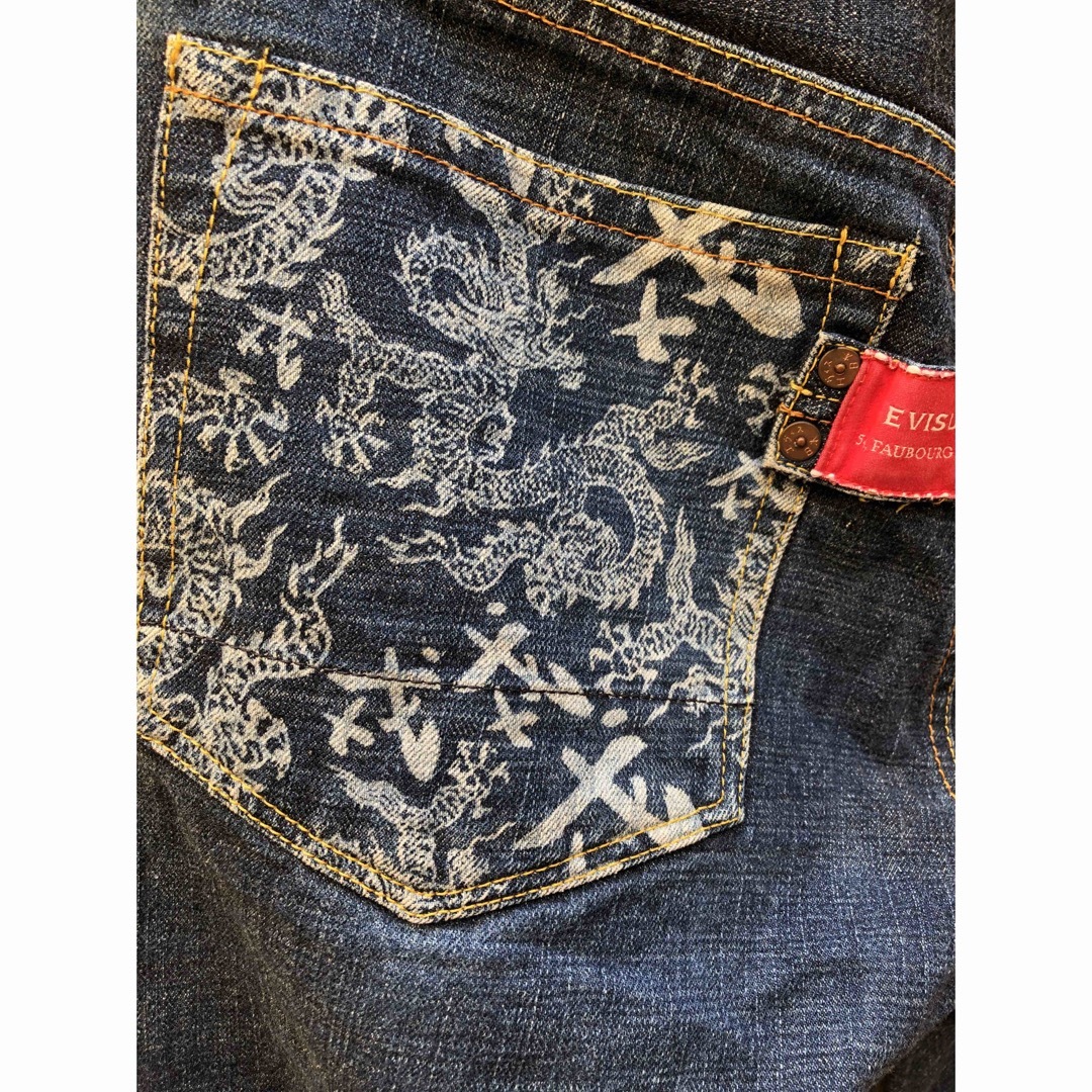★EVISU PARIS LOT5003 ★白カモメペイント ★龍 戎抜き染め★