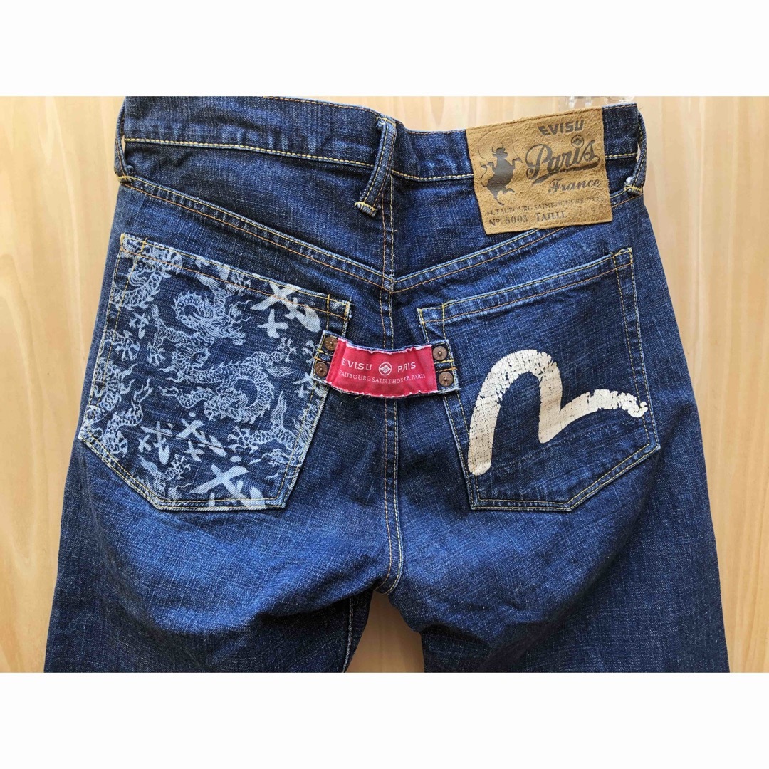 ★EVISU PARIS LOT5003 ★白カモメペイント ★龍 戎抜き染め★