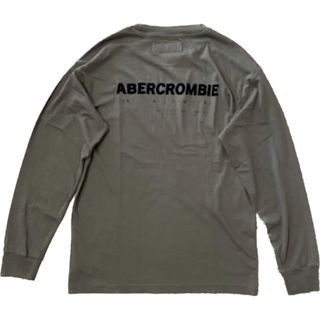 アバクロンビーアンドフィッチ(Abercrombie&Fitch)のアバクロ★メンズ★バックロ ゴのロングスリーブTOPSカーキオリーブ★サイズL(Tシャツ/カットソー(七分/長袖))