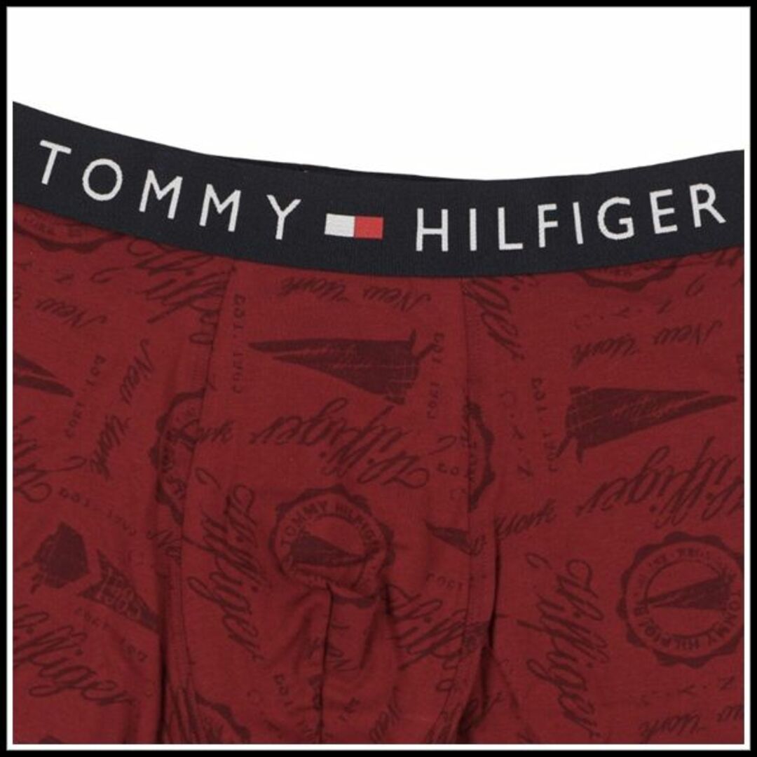 TOMMY HILFIGER(トミーヒルフィガー)のロゴバンドプリントトランクス　レッド　Mサイズ メンズのアンダーウェア(トランクス)の商品写真