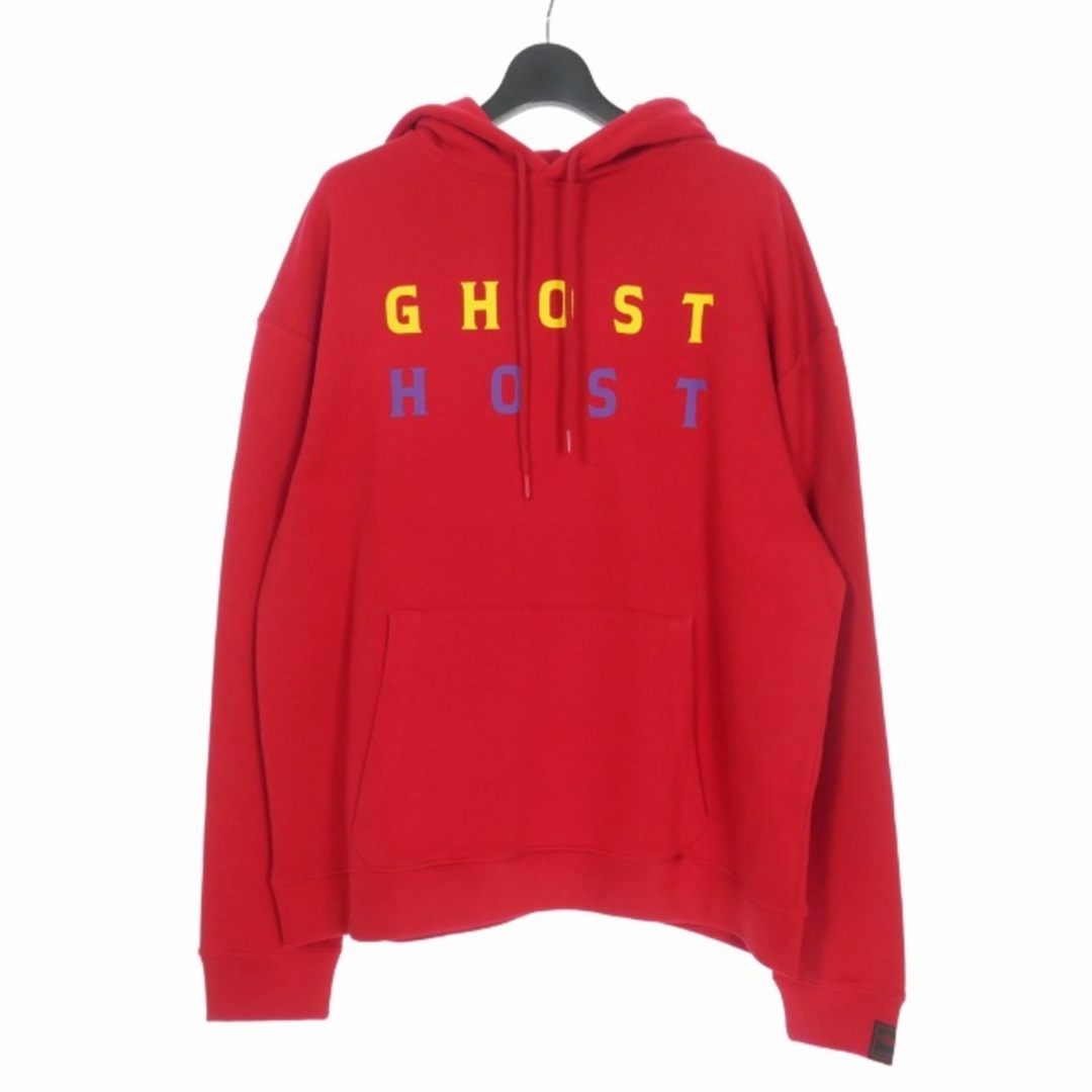 ラフシモンズ 22AW Ghost Hooide ゴースト パーカー M 赤67cm着丈