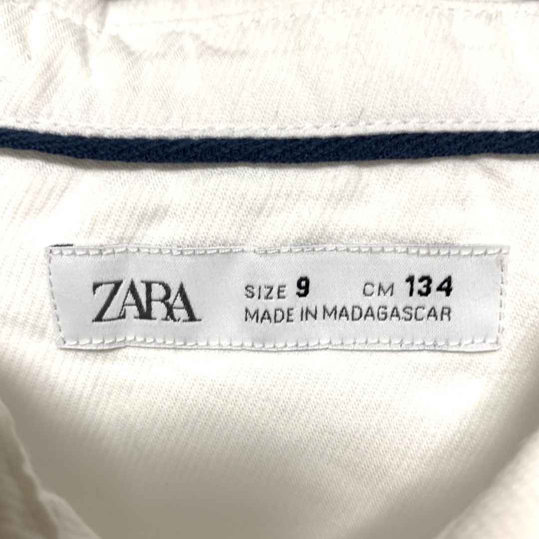 ZARA(ザラ)のザラ 長袖シャツ 134cm ホワイト ブラウス ZARA キッズ/ベビー/マタニティのキッズ服女の子用(90cm~)(ブラウス)の商品写真