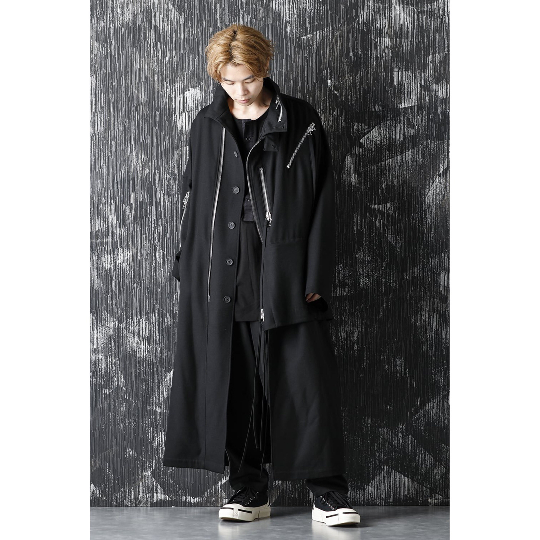 Yohji Yamamoto(ヨウジヤマモト)の【美品】アーミー ギャバジン チェーンファスナーコート メンズのジャケット/アウター(トレンチコート)の商品写真