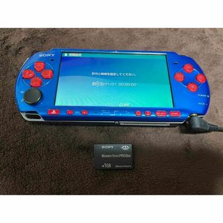 プレイステーションポータブル(PlayStation Portable)のPSP PSP3000 ブルー　本体　メモリーのみ(携帯用ゲーム機本体)