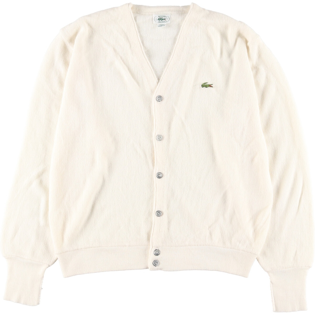 80年代 ラコステ LACOSTE IZOD アクリルニットカーディガン USA製 メンズL ヴィンテージ /eaa361970