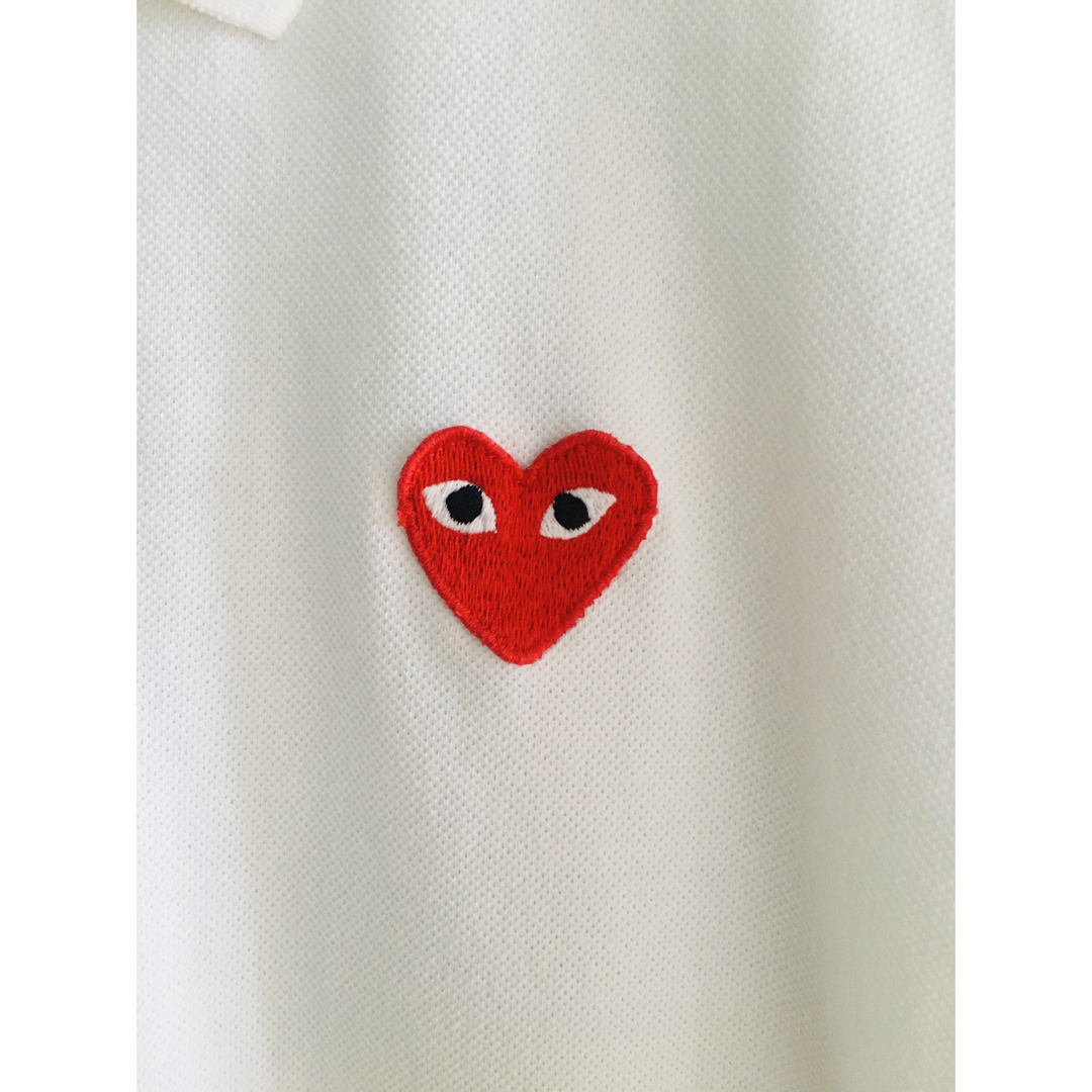 COMME des GARCONS(コムデギャルソン)の【名作★希少★メンズL】プレイコムデギャルソン ハート ポロシャツ 予備ボタン付 メンズのトップス(ポロシャツ)の商品写真