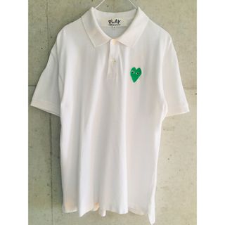 コムデギャルソン(COMME des GARCONS)の【★激希少★メンズL】プレイコムデギャルソン 緑ハート ポロシャツ 予備ボタン付(ポロシャツ)