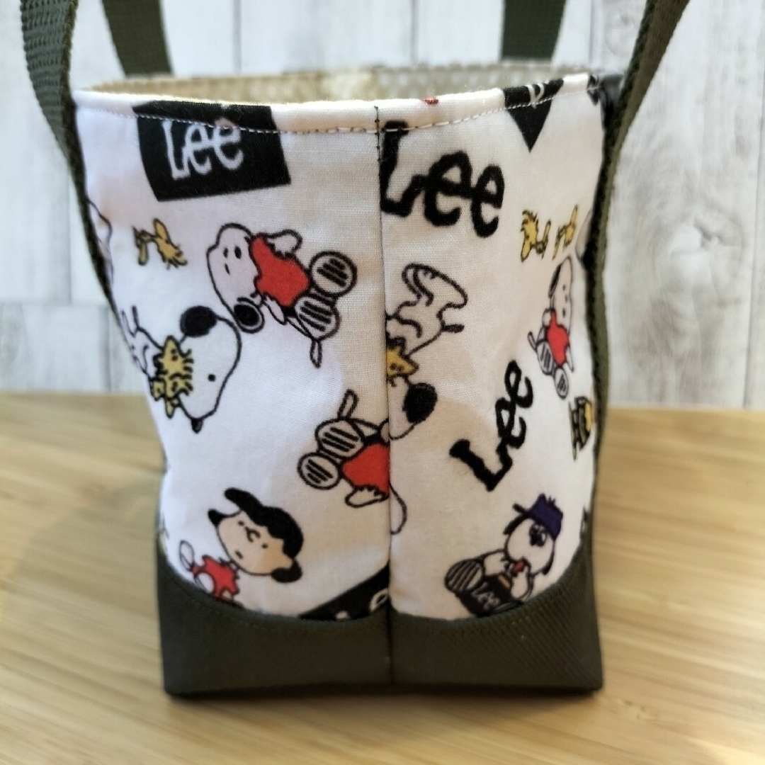 SNOOPY(スヌーピー)のSNOOPY　Lee　巾着トートバッグ　お弁当袋　お散歩バッグ　Handmade ハンドメイドのファッション小物(その他)の商品写真