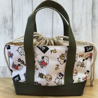 スヌーピー(SNOOPY)のSNOOPY　Lee　巾着トートバッグ　お弁当袋　お散歩バッグ　Handmade(その他)