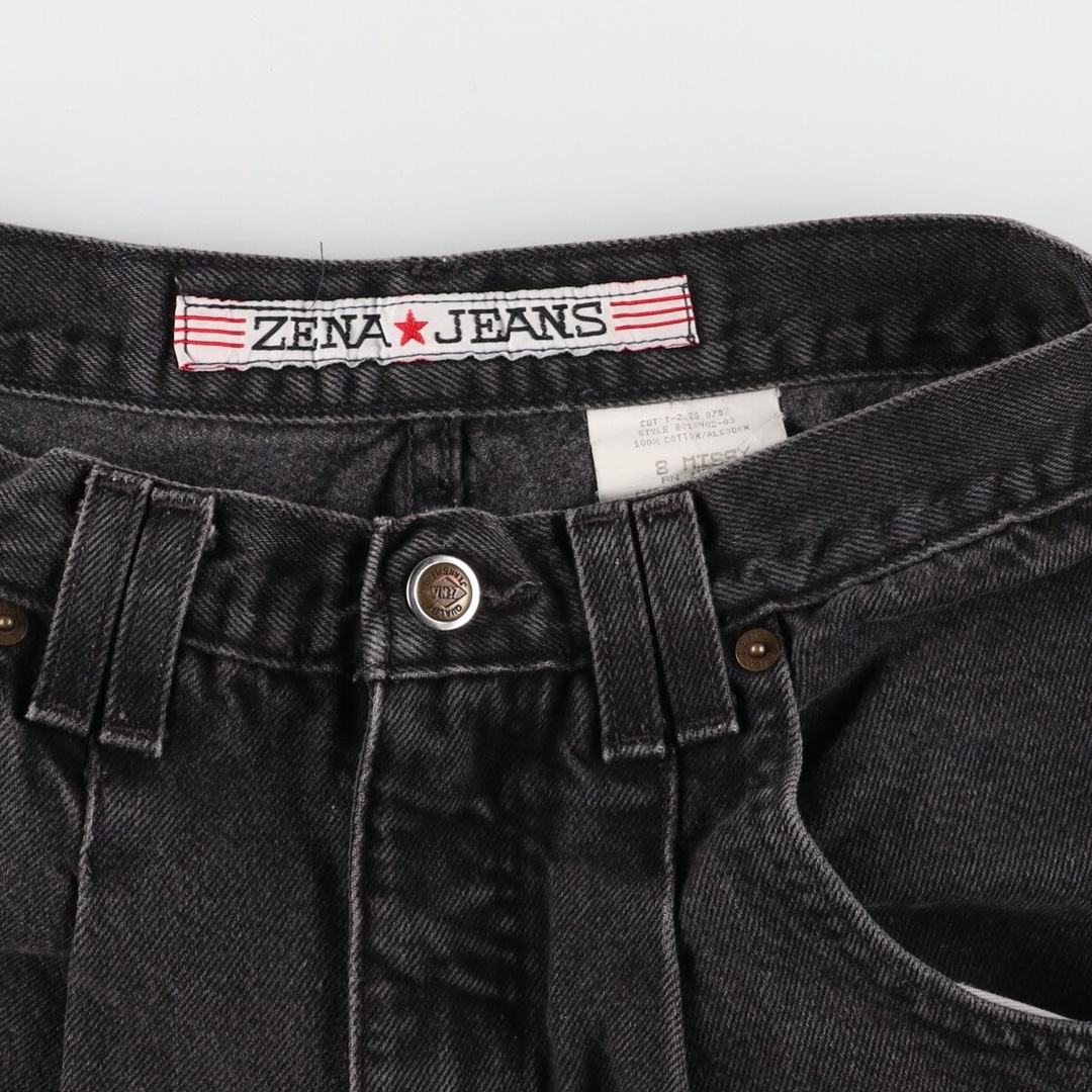 ZENA JEANS ワンタック ブラックジーンズ テーパードデニムパンツ レディースL(w27) /eaa361640 2