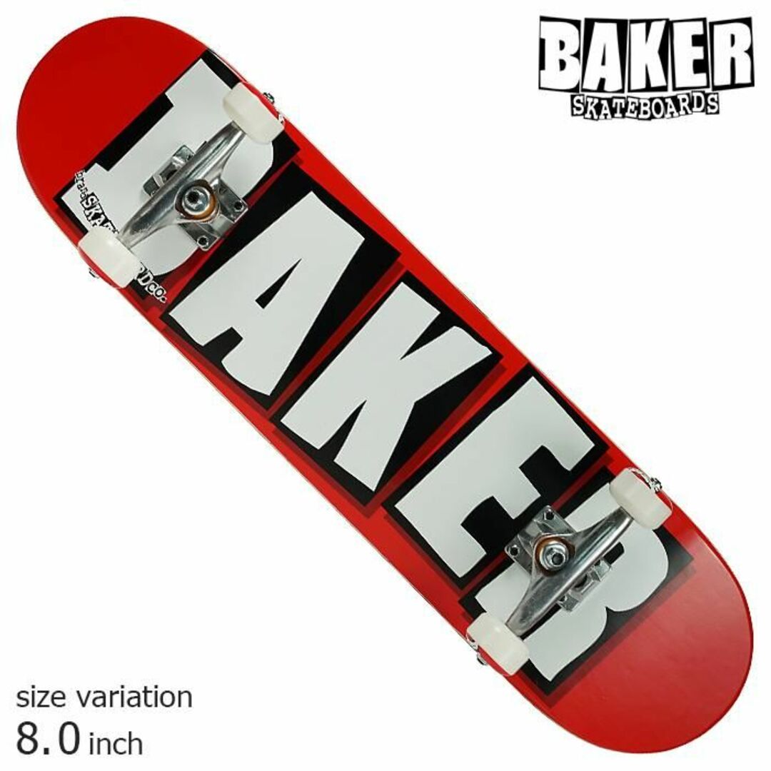 BAKER(ベイカー)のBAKER COMPLETE BRAND LOGO RED/WHT 8.0inc スポーツ/アウトドアのスポーツ/アウトドア その他(スケートボード)の商品写真