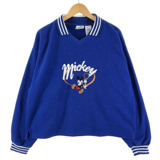 古着 90年代 MICKEY&CO MICKEY MOUSE ミッキーマウス パイル地 キャラクタースウェットシャツ トレーナー メンズXL ヴィンテージ /eaa361839(スウェット)