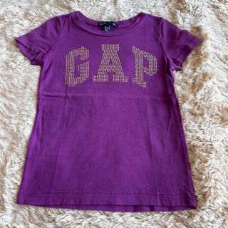 ギャップキッズ(GAP Kids)の美品【GAPkids】BIGロゴ Tシャツ(110) パープル グレープ 紫(Tシャツ/カットソー)