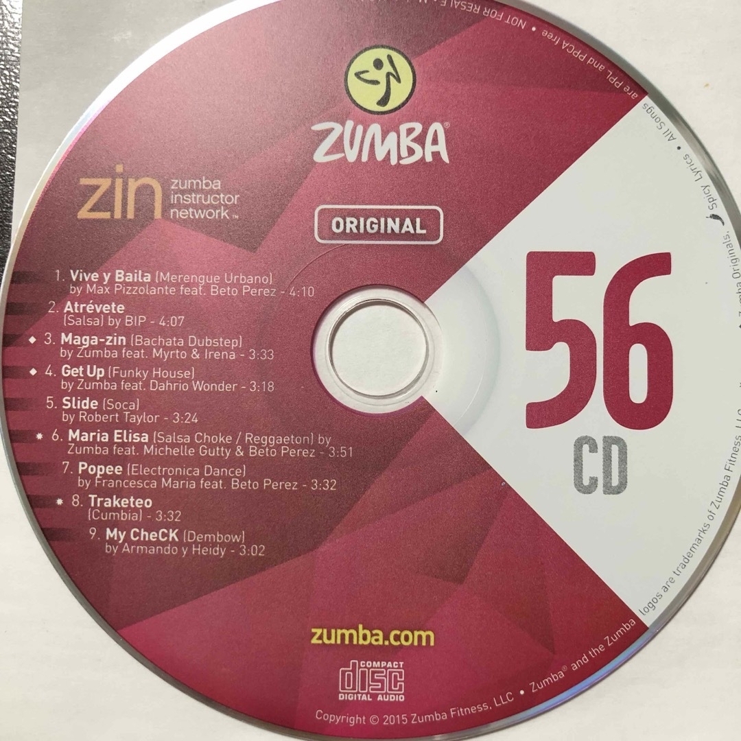 Zumba(ズンバ)のズンバ　ZIN56  CD エンタメ/ホビーのDVD/ブルーレイ(スポーツ/フィットネス)の商品写真