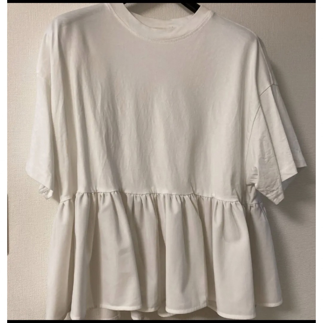 Drawer(ドゥロワー)のyori   ヘムフリルワイドTee レディースのトップス(Tシャツ(半袖/袖なし))の商品写真