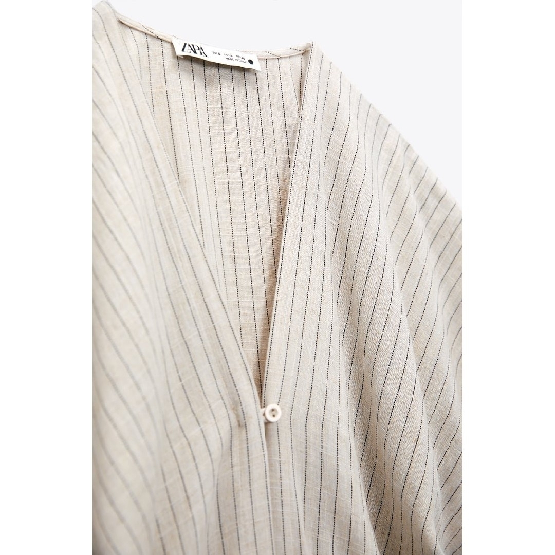 ZARA ポケット カフタン ワンピース Lサイズ エクリュ ZARA ポケット カフタン ワンピース Lサイズ エクリュ