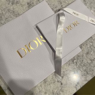 クリスチャンディオール(Christian Dior)のDior  紙袋 ショッパー　大サイズ　リボン付き　ショップ袋　ゴールドロゴ(ショップ袋)