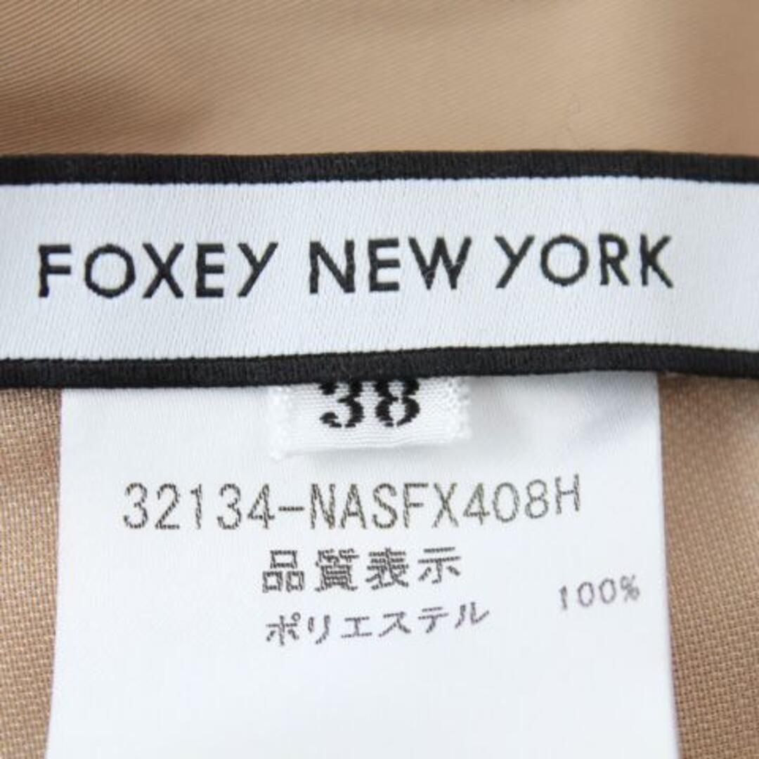 【美品】フォクシー スモッキングフレアスカート 32134 サイズ38 ベージュ
