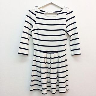 アズールバイマウジー(AZUL by moussy)のSNIDEL スナイデル ワンピース 七分袖 ボーダー柄 中古(ミニワンピース)